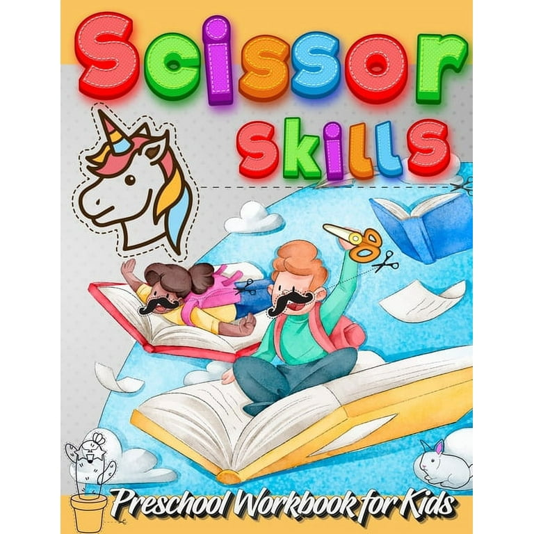Cut and Paste Workbook Scissors Preschool: Cut and Glue Activity Book, ,  Scissor Skills Workbook for 2 Year Old and Older Kids, Preschool Cutting  and