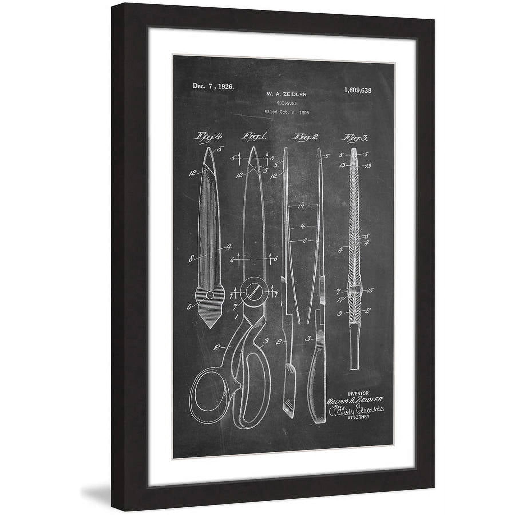 "Scissors 1925 Chalk" Framed Painting Print