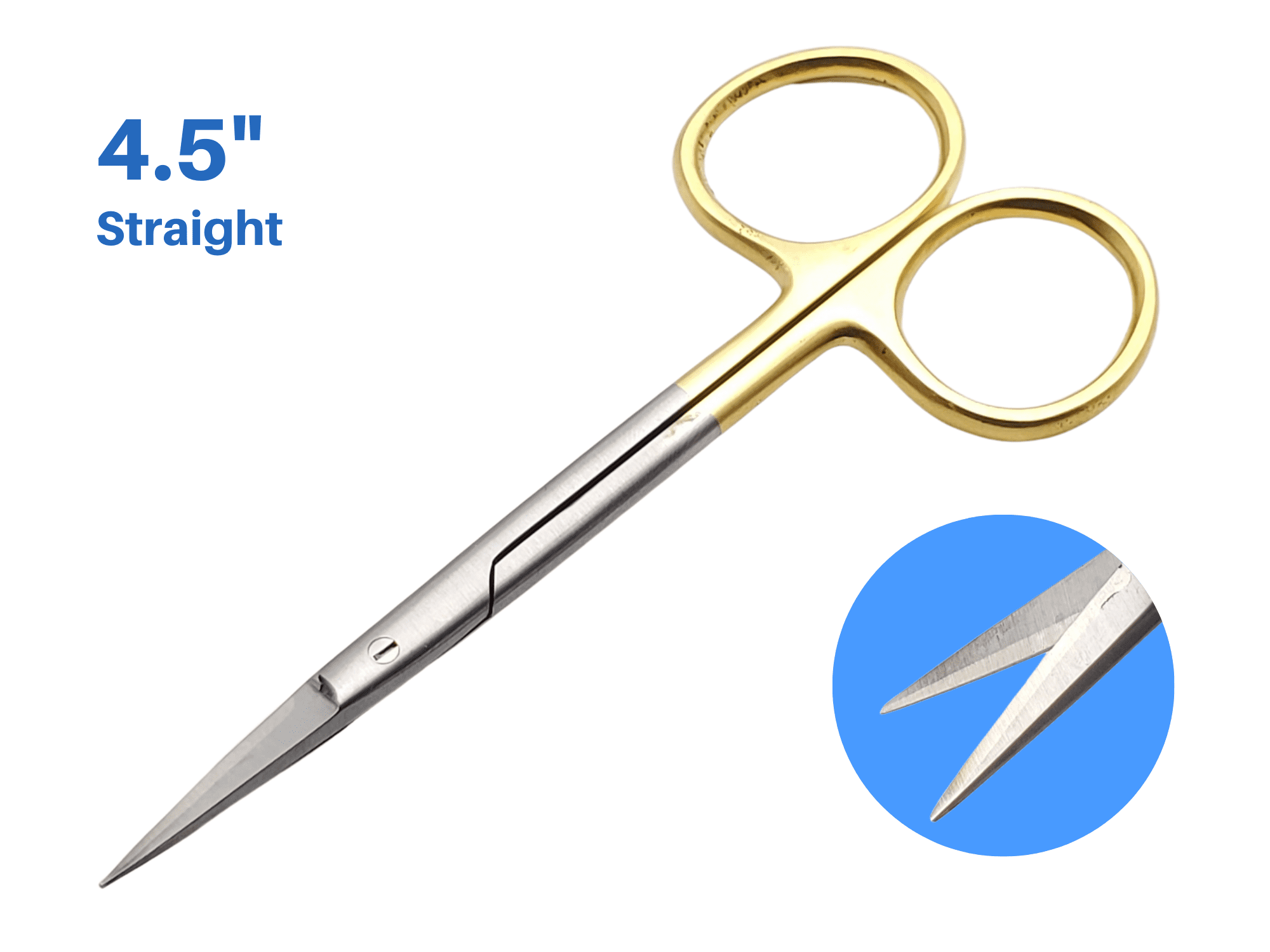 Scissors 4.5" Straight with TC Silver with GP Handle Inserts Embroidery Craft Artman Instruments Brand