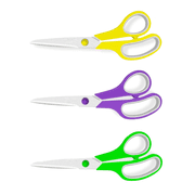 Scissors, 8.5" Scissors All Purpose Comfort Grip Stainless Steel Sharp Scissors for Office Home Supplies, Right/Left Handed, (3 Pack)