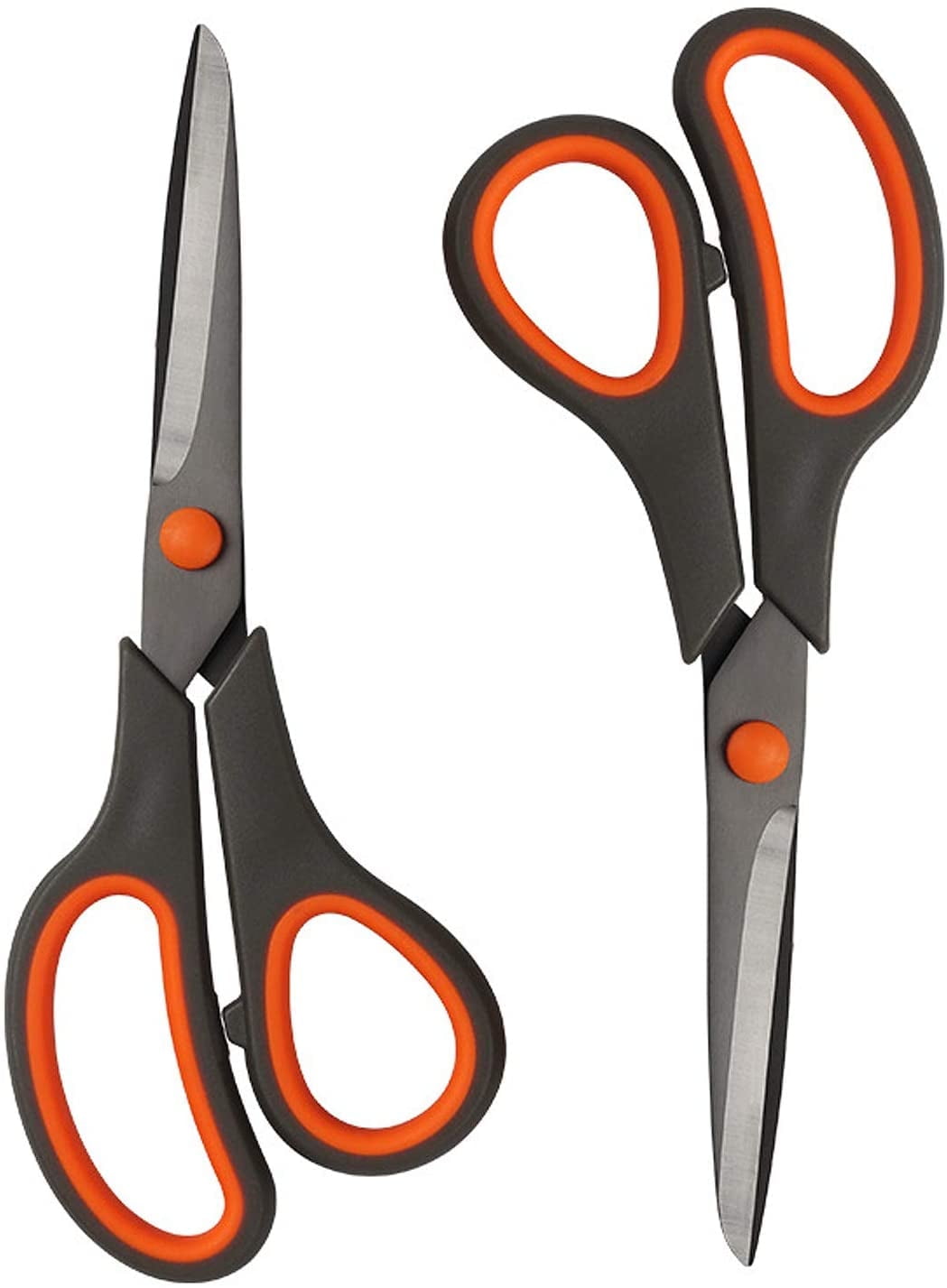 Scissors, 8" Scissors Bulk 2-Pack, Ultra Sharp Titanium Blade Shears, Comfort-Grip Handles, Sturdy Sharp Scissors For Office