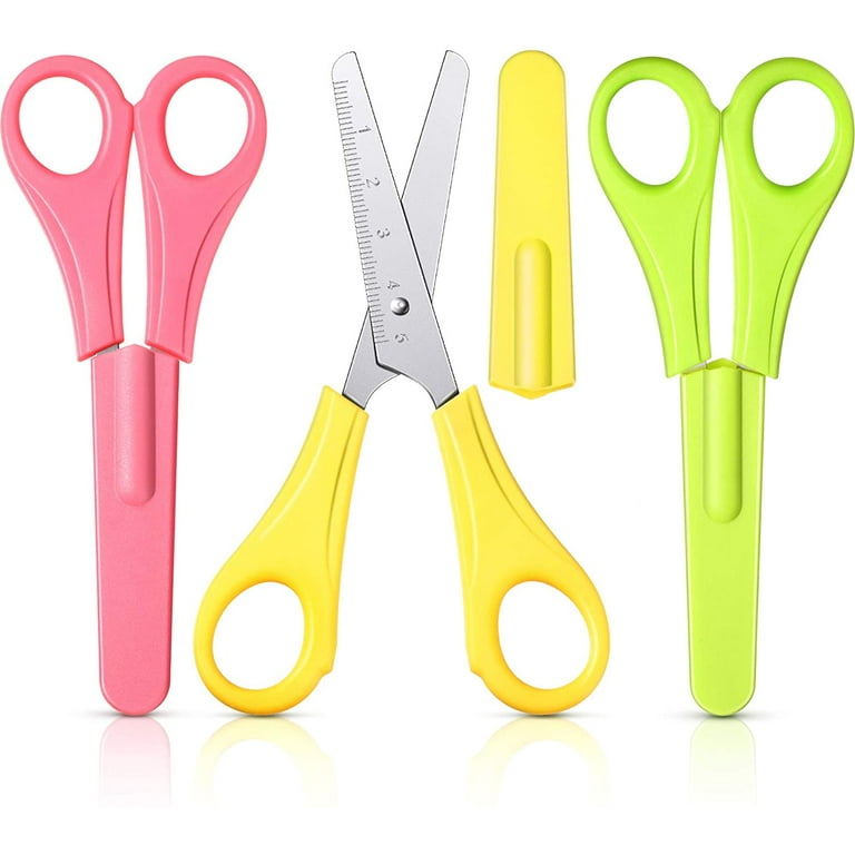 Scissors for Children and Teens , Right and Lefty Support, Easy-Open  Squeeze Handles Safety Scissors Toddler Safety Craft Scissors Student 