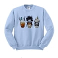 thumbnail image 1 of Scissors Coffee Halloween Sweatshirt Unisex Medium Light Blue, 1 of 5