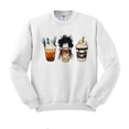 thumbnail image 1 of Scissors Coffee Halloween Sweatshirt Unisex Medium White, 1 of 5