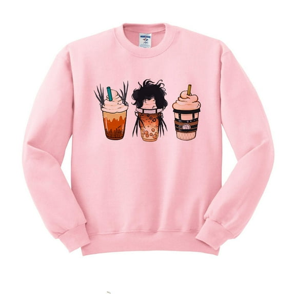 Scissors Coffee Halloween Sweatshirt Unisex Small Pink