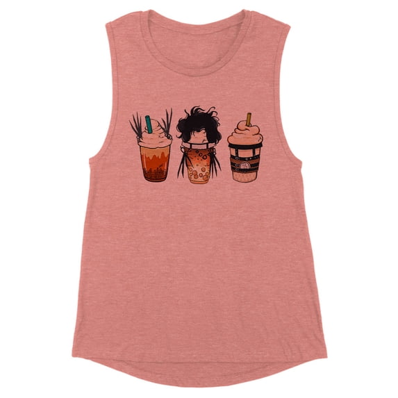 Scissors Coffee Halloween Women's Muscle Tank X-Small Desert Pink