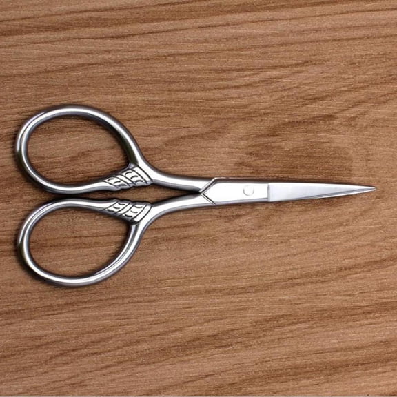 Scissors, Facial Hair Trimming for Barber Salon, Nose Hair Trimming Scissors, Safety for Eyebrow, Eyelashes, Ear Hair, Stainless Steel