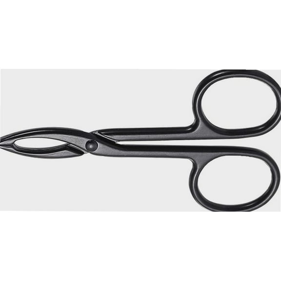 Scissors Handle Eyebrow Tweezers Trimming Rustproof Tool Precise Plucking Multipurpose Comfortable Grip Face Hair Removal Flat Tip Tweezers, Black Straight