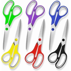 Scissors, Multipurpose office Scissors,8.5 Inch Ultra Sharp Shears, Comfort-Grip Handles Household scissors,Sturdy Sharp Craft Supplies - Pack of 6, Right/Left Hande