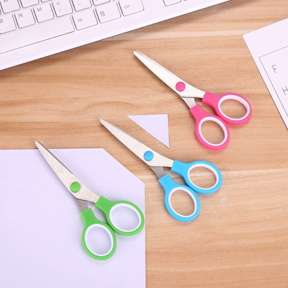 Scissors for Office and Crafts 3 Pack, Stainless Steel Blade Plastic Handle Scissors - Anti-Slip, Lightweight 13cm, Multipurpose Cutting Tools for Paper, Cardboard, Home and Office Use