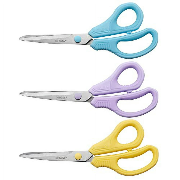 Scissors, QMVESS 8.5 Multipurpose Scissors for Office 3-Pack Ultra Sharp  Scissors All Purpose Comfort-Grip Scissors for School Office Home Sewing  Fabric Craft Supplies, Right / Left Handed 