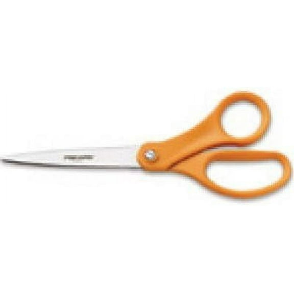 Fiskars All-Purpose Scissors Orange - Pointed Tip, Contoured Grip - 8 Inch, Adult