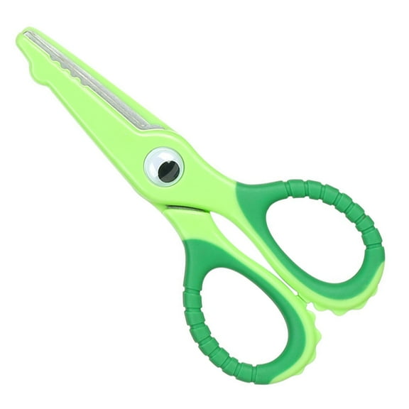 Scissors, Tyeign Hildren'S teens Decorative Hook Round Head Carpet Small Toddler Metal Cartoon Student Scrapbook Scissors for Wrapping Paper Scissors Craft Scissors Kitchen Green