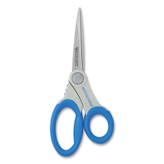 Scissors With Antimicrobial Protection, 8" Long, 3.5" Cut Length, Blue Straight Handle | Bundle of 2 Each