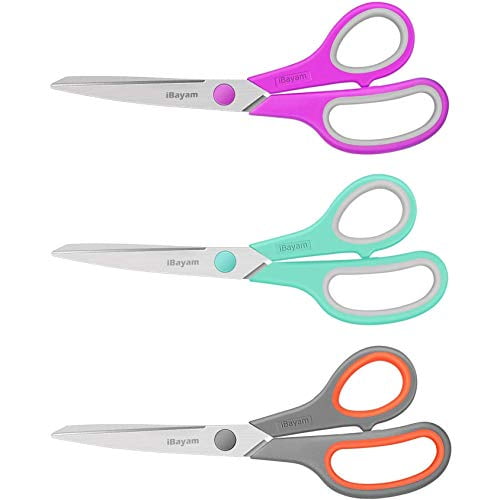 Scissors, iBayam 8 Multipurpose Scissors Bulk 3-Pack, Ultra