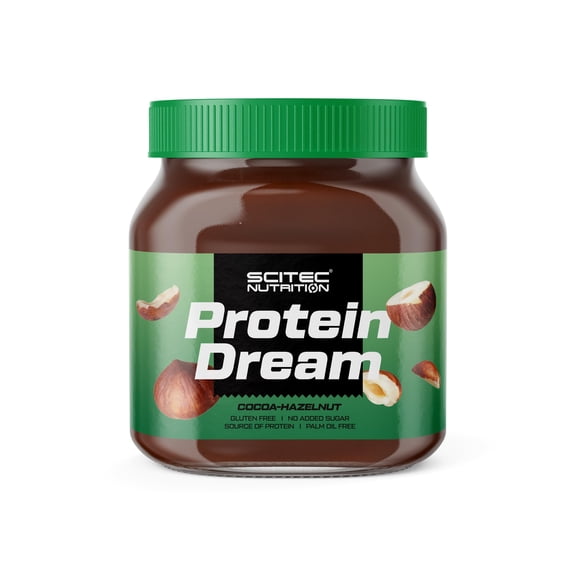 Scitec Nutrition Protein Dream, Cocoa hazelnut cream spread with whey protein and sweetener, gluten free, palm oil free, 400 g, Cocoa-Hazelnut