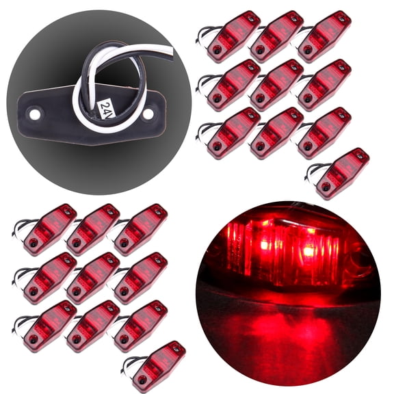 Scitoo 20pcs Red Universal Fender Side Marker Assembly 2.5*1.0625*0.6875 - Fender marker