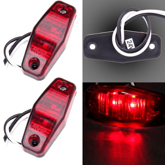 Scitoo 2pcs Red Universal Fender Side Marker Assembly 2.5*1.0625*0.6875 - Fender marker