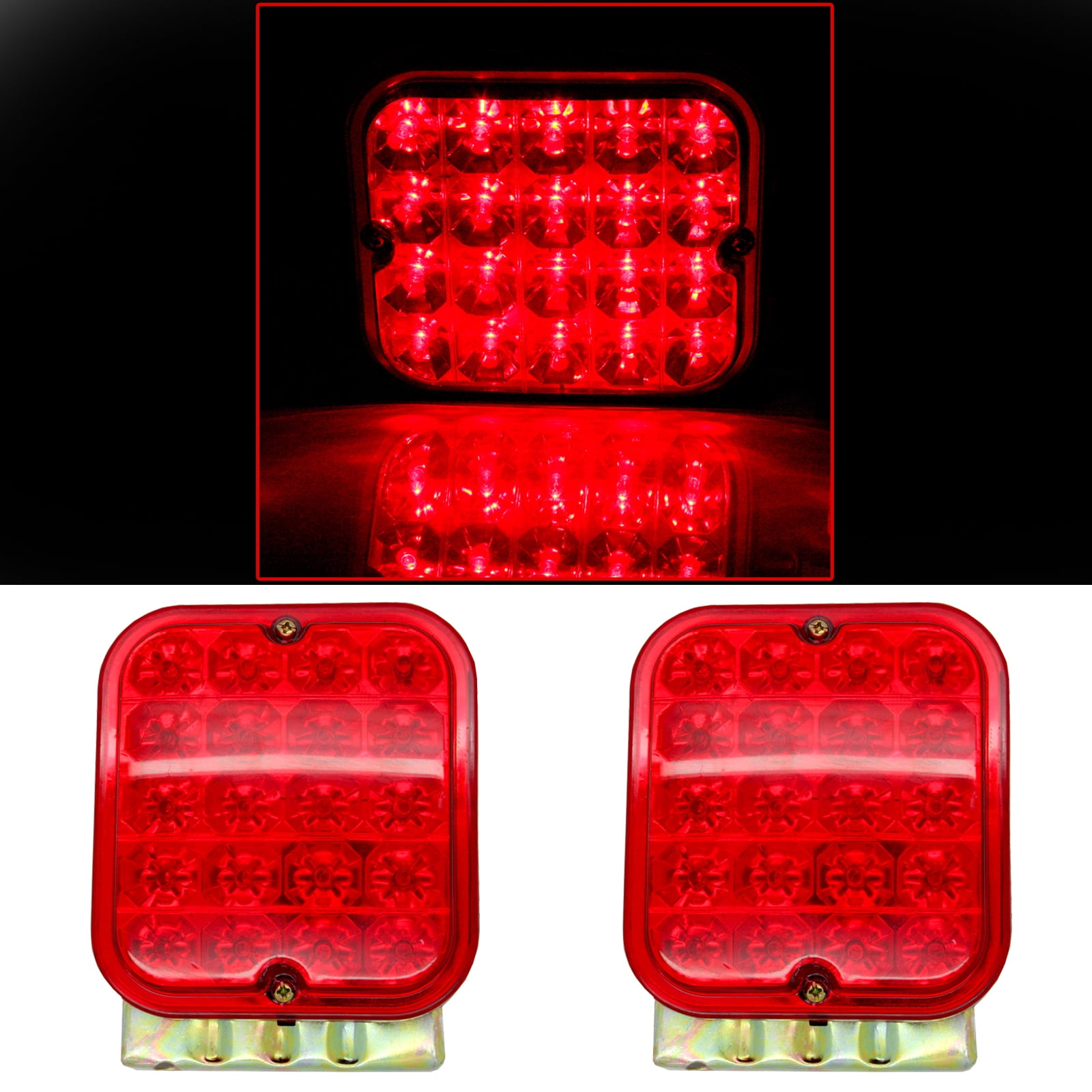 2 Pcs Tail Lights 3-inch Red Round 14led Sealed Waterproof Truck Trailer Stop Tu 2 Pcs Tail Lights 3-inch Red Round 14led Sealed Waterproof Truck Trailer Stop Tu