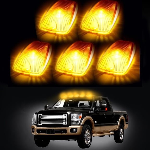 Scitoo 5Pcs Amber Top Cab Roof Running Light Marker Lens+5Pcs HID White 6-5730 SMD Led Light fit 1988-2000 Chevrolet GMC C2500 C3500 K1500 K2500 C1500 K3500