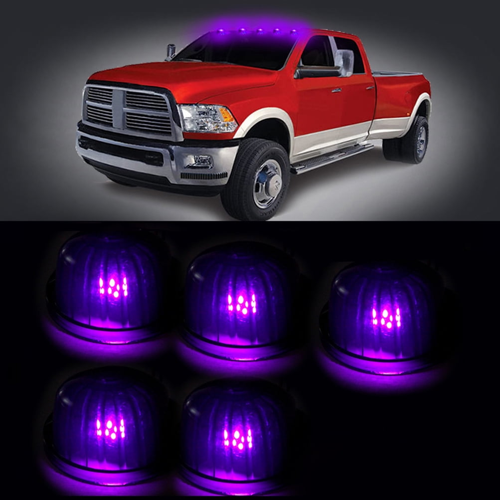 5Pcs 12V-24V 17 LED Amber Torpedo Cab Marker Roof Top Lights Chrome 5Pcs 12V-24V 17 LED Amber Torpedo Cab Marker Roof Top Lights Chrome