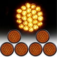 thumbnail image 1 of Scitoo fit for Boats Truck Trailer Pickups Universal Side Lights 6x 24LED Amber Stop Turn Signal Tail Light Round Side Marker Clearance Lights Tail Lamps Assembly 12V Trailer Clearance Lights, 1 of 4