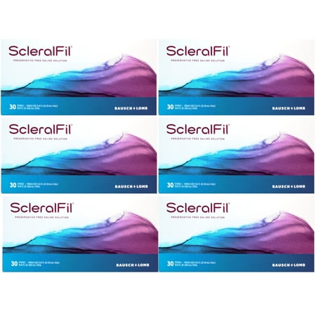 ScleralFil Preservative Free Saline Solution, 0.34 Fl Oz Vials, 30 Count (Pack of 6)