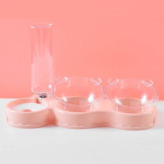 Scmkd Pet Water & Food Bowl Set, 3 Bowls With Automatic Water Dispenser Bottle For Small Dogs & Cats