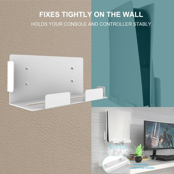 Scnor 1 Hand- Wall-mounted Bracket Storage Rack Storage Bracket Hanger Holder Set for PS5 Host