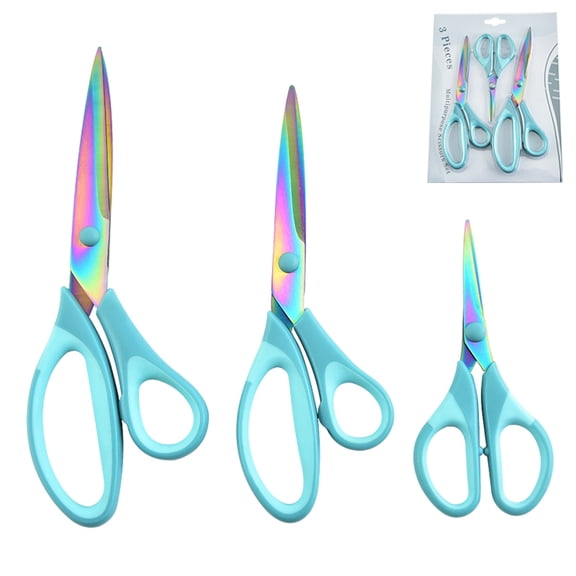 Scnor 3 Scissors on Clearance- Craft Sewing Scissors Titanium Alloy Blade Multi-purpose Scissors Set 3 Pieces