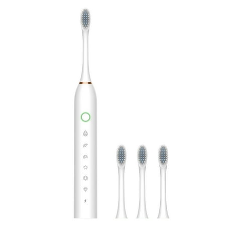 Scnor Electric Toothbrushes with 4 Replacement Brush Heads Rechargeable Whitening Power Sonic Tooth Brush for Adults and Kids ,Smart Timer ,6 Modes ,1 Count