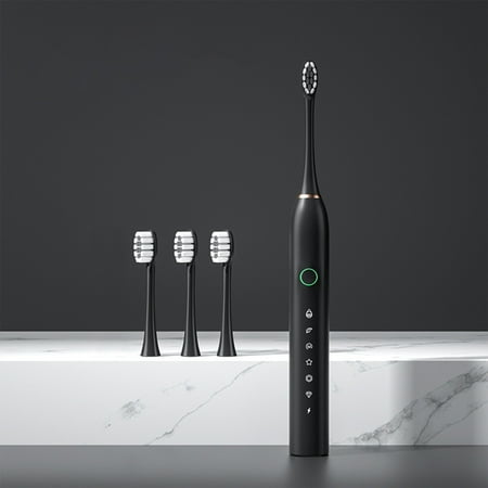 Scnor Cepillo de dientes s?nico blanqueador con 4 cabezales - Cepillo de dientes el?ctrico para adultos Suave,6 modos,Temporizador inteligente,Resistente al agua