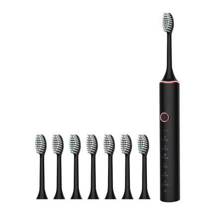 Scnor Electric Toothbrushes with 8 Replacement Brush Heads Rechargeable Whitening Power Sonic Tooth Brush for Adults and Kids ,Smart Timer ,6 Modes ,1 Count