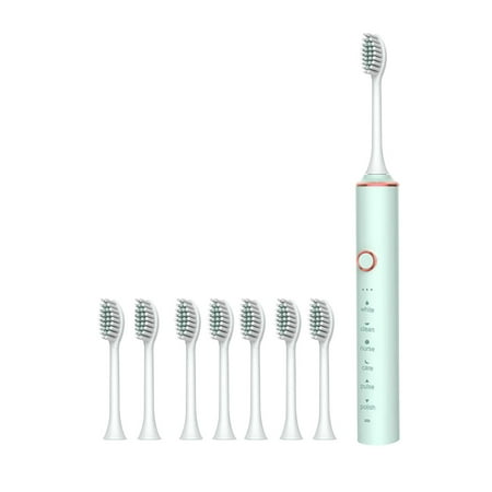 Scnor Electric Toothbrushes with 8 Replacement Brush Heads Rechargeable Whitening Power Sonic Tooth Brush for Adults and Kids ,Smart Timer ,6 Modes ,1 Count