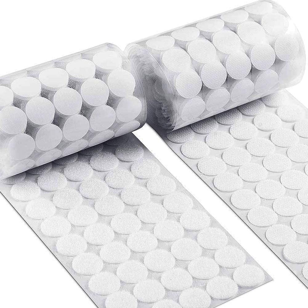 Scnor White Velcro in Clearance- 10mm Hook and Loop 250 Pairs Diameter Hook and Loop Self Adhesive Round