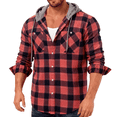 thumbnail image 1 of Geeksport Hooded Flannel Shirt for Men Casual Button Down Plaid Shirt Jackets Long Sleeve Hooded with Pocket, 1 of 7