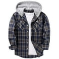 thumbnail image 1 of Geeksport Mens Flannel Hoodie Shirts Long Sleeve Fashion Plaid Jackets Button Down Shirts, 1 of 7