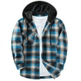 thumbnail image 1 of Geeksport Mens Flannel Hoodie Shirts Long Sleeve Fashion Plaid Jackets Button Down Shirts, 1 of 7
