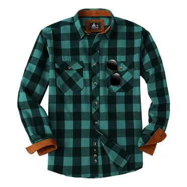 Scodi Mens Flannel Shirts Long Sleeve Plaid Shirt for Men Casual Button Down Work Shirts