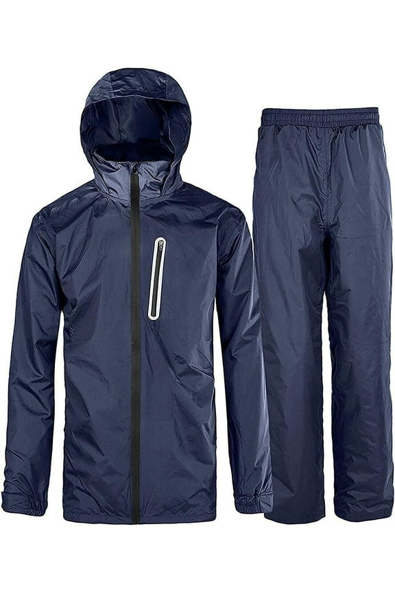 Rain Suits for Men All-Sport Waterproof Breathable Rain Gear Hooded Rain Coats and Pants