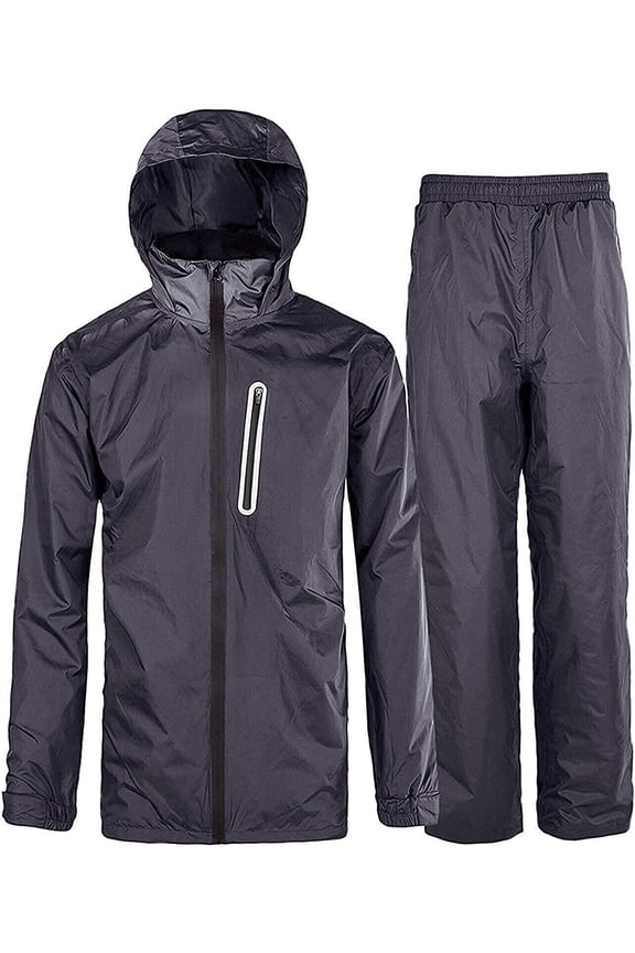 Rain Suits for Men Breathable Waterproof Rain Gear Hooded Rain Coats and Pants