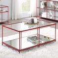 thumbnail image 1 of Scoles 1-Shelf Glass Top Coffee Table, Red, 1 of 6