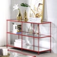 thumbnail image 1 of Scoles 2-Shelf Glass Top Console Table, Red, 1 of 5