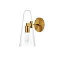 thumbnail image 1 of Sconce Wall Lamp Light Fixture, Clear Gold, Glass, Living Kitchen Cafe Bistro Hospitality Restaurant, Modern Contemporary HB33881, 1 of 9