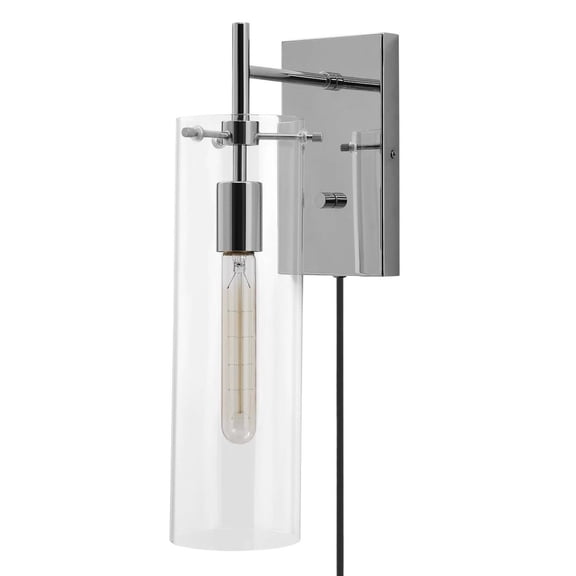 Sconce Wall Lamp Light Fixture, Clear Silver, Glass, Living Kitchen Cafe Bistro Hospitality Restaurant, Modern Contemporary HB33900