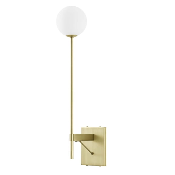 Sconce Wall Lamp Light Fixture, Gold, Glass, Living Kitchen Cafe Bistro Hospitality Restaurant, Modern Contemporary Boutique HB36254
