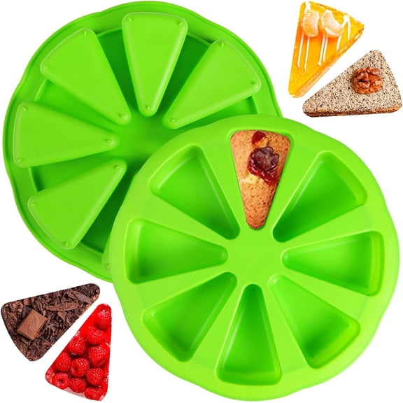 Scone Baking Pan 8-Cavity Triangle Cake Mold 28.4cm | Nonstick , 8 Triangle Cavities, Cheesecake & Scone Use, Set of 2, 11.18in Diameter