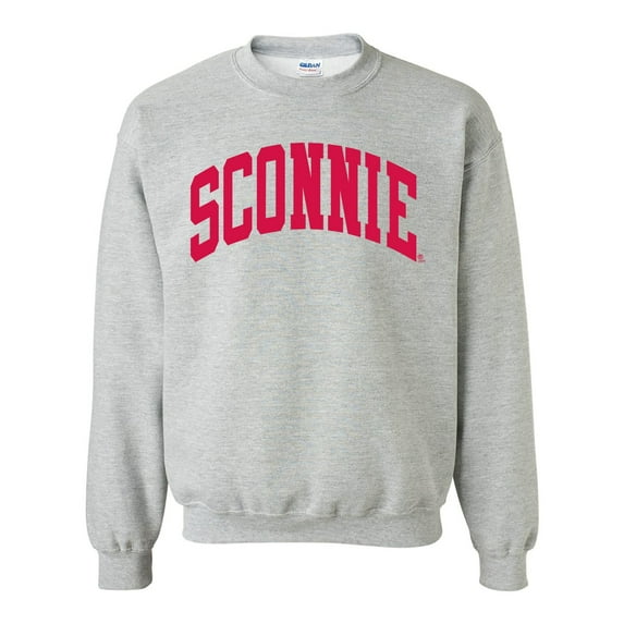 Sconnie Arch - Wisconsin Hometown Crewneck Sweatshirt - 3X-Large - Sport Grey