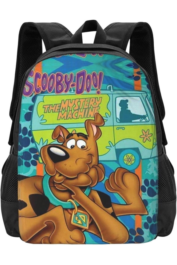 Scooby Anime D-oo Backpack, Cartoon Anime Backpack, 16 Inch Laptop, Travel Daypack, Black, One Size