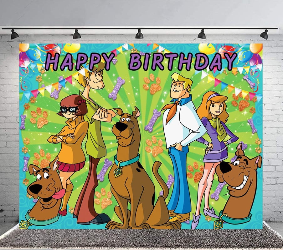 Scooby Backdrop Banner Party Supplies Poster Movie Theme Background for Photography Birthday Decorations